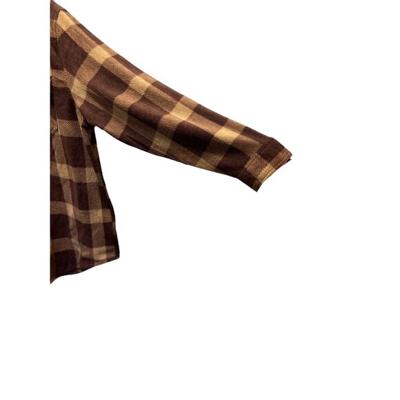 Freedom Foundry Plaid Fleece Button Down Shacket Brown Size XXL NWT Gorpcore - Picture 6 of 9